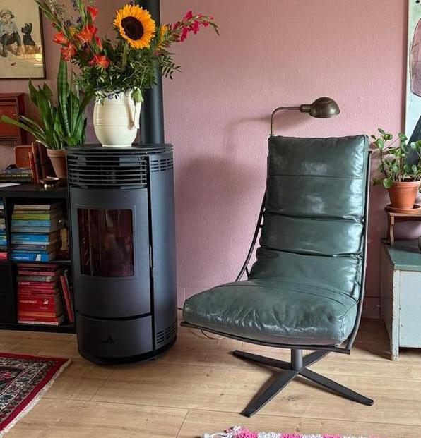 Leren draai fauteuil, Brutus  Shabbies, Huis en Inrichting, Fauteuils, Zo goed als nieuw, Leer, 50 tot 75 cm, 75 tot 100 cm, Ophalen of Verzenden