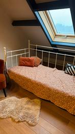 Wit metalen ikea bed 90x200 met matras 1 jaar oud, Ophalen, 90 cm, Eenpersoons, Wit