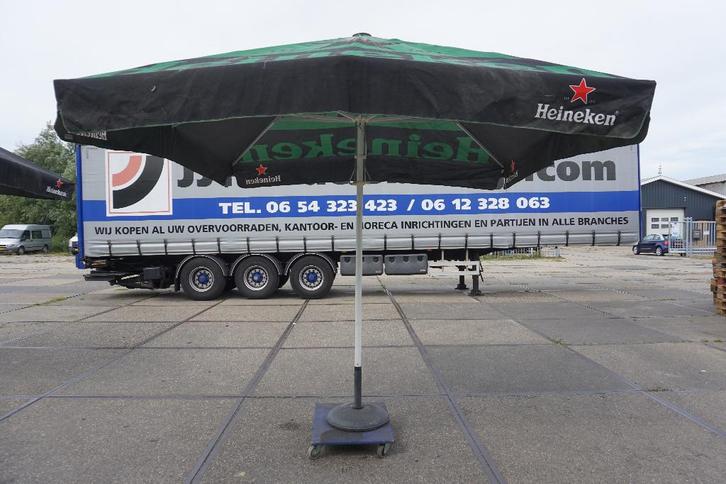 Heineken horeca parasol, parasols | 3x3, Tuin en Terras, Parasols, Gebruikt, Stokparasol, 3 tot 4 meter, Waterdicht, Ophalen