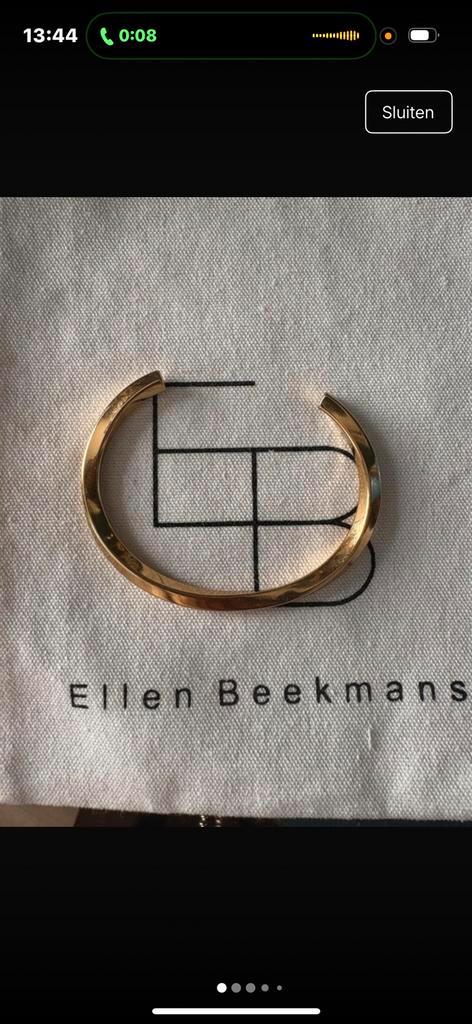 Ellen beekmans vergulde armband, Sieraden, Tassen en Uiterlijk, Armbanden, Zo goed als nieuw, Staal, Goud, Ophalen of Verzenden