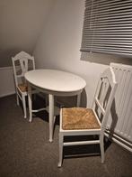 Brocante Tafeltje met 4 Stoelen. Wit geschilderd., Ophalen