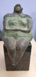 Mooi bronzen beeld sculptuur dikke dame "Belle Fleur", Ophalen of Verzenden