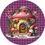 L129 icing frosting paddenstoel kerst 20cm eetbare taart top, Ophalen of Verzenden, Nieuw, Taarten, Versiering