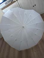 Mooie witte hartjes paraplu - Nieuw! Bruiloft, Ophalen of Verzenden, Nieuw, Wit