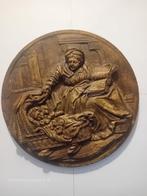 Bronzen reliëf van moeder en kind, Antiek en Kunst, Ophalen of Verzenden