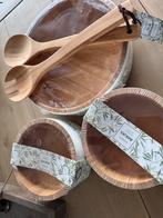 Slakom, 4 bakjes en slacouvert van bamboe - Nieuw!, Huis en Inrichting, Ophalen of Verzenden, Nieuw