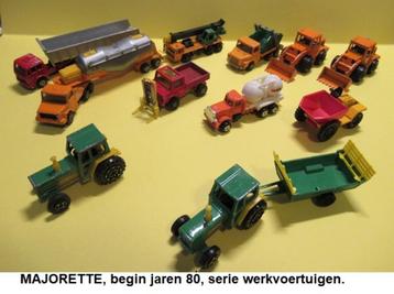 MAJORETTE, jaren 80, leuke set werkvoertuigen beschikbaar voor biedingen