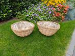 2 Rotan manden diameter 40cm, Tuin en Terras, Bloempotten, Ophalen, Overige materialen, Rond, Zo goed als nieuw