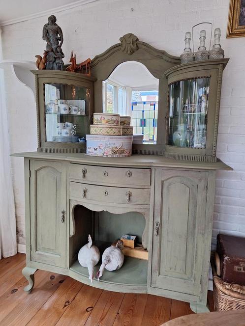 Brocante vintage buffetkast, kast, dressoir, Queen ann style, Huis en Inrichting, Kasten | Dressoirs, Gebruikt, 100 tot 150 cm