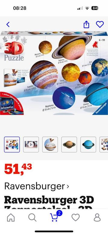 3D puzzel zonnestelsel van Ravensburger beschikbaar voor biedingen