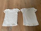 Hema t-shirts wit 2x met plooimouwen, maat 98/104, Ophalen of Verzenden, Zo goed als nieuw