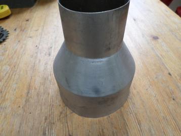 verloop buis aluminium ca 75 x 130 mm x 16 cm lang NIEUW