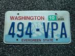 Kentekenplaat licenseplate Washington 2 USA, Verzamelen, Verzenden, Gebruikt, Auto's