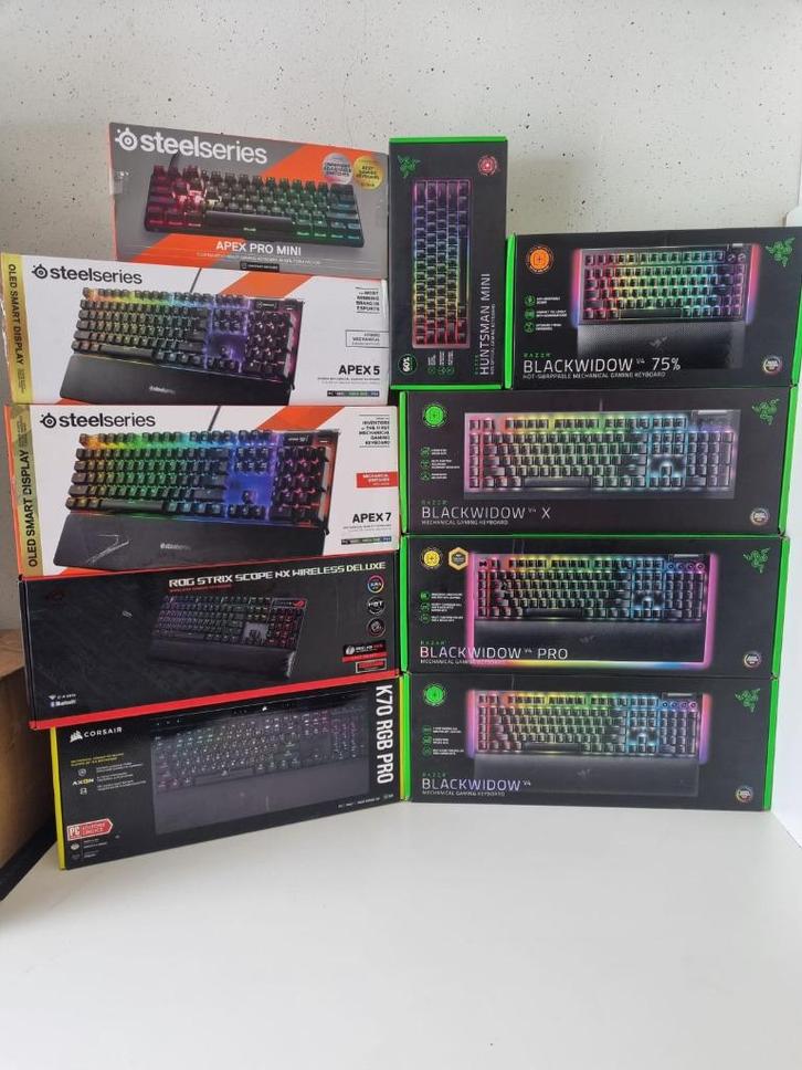 Gamingtoetsenborden-Razer-Steelseries-Corsair-Rogstrix NIEUW, Computers en Software, Toetsenborden, Nieuw, Azerty, Draadloos, Gaming toetsenbord