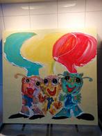 Vrolijk schilderij met 3 figuren, Ophalen