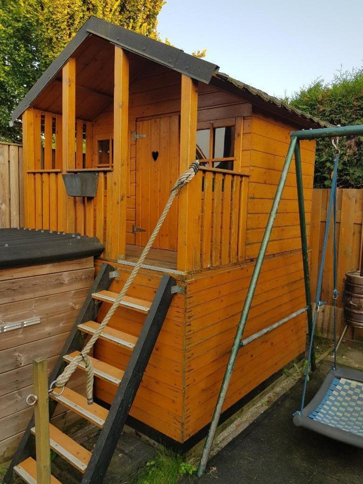 Houten speelhuisje (Gratis), Kinderen en Baby's, Speelgoed | Buiten | Speelhuisjes, Gebruikt, Hout, Ophalen