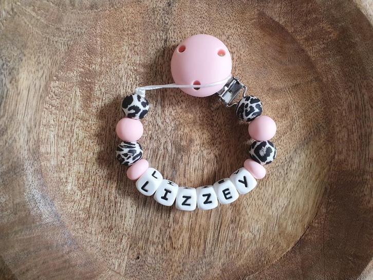 speenkoord panter met of zonder naam €10,95, Kinderen en Baby's, Kraamcadeaus en Geboorteborden, Nieuw, Kraamcadeau, Ophalen of Verzenden