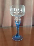 Vintage glas met blauwe voet, Antiek en Kunst, Antiek | Glas en Kristal, Ophalen of Verzenden