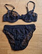 Zwart lingeriesetje bh 85C en slip M lingerie setje, Verzenden, Zwart, BH