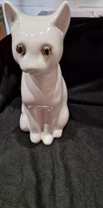 Wit keramisch kattenbeeld, Verzamelen, Beelden en Beeldjes, Ophalen of Verzenden, Zo goed als nieuw, Dier