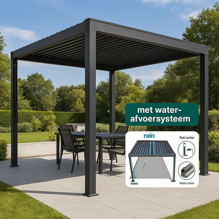 Pergola Mirador - 3x3m - NIEUW - Lamellenoverkapping, Tuin en Terras, Tuinmeubel-accessoires, Nieuw, Ophalen of Verzenden