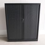 Roldeurkast Zwart, 120x45x145cm (bxdxh), 3 legbord, RD123, Gebruikt, 100 tot 150 cm, -, 100 tot 150 cm