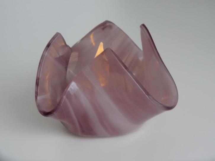 Uniek zakdoekje van glas, waxinelichthouder / schaaltje, Antiek en Kunst, Antiek | Glas en Kristal, Ophalen of Verzenden