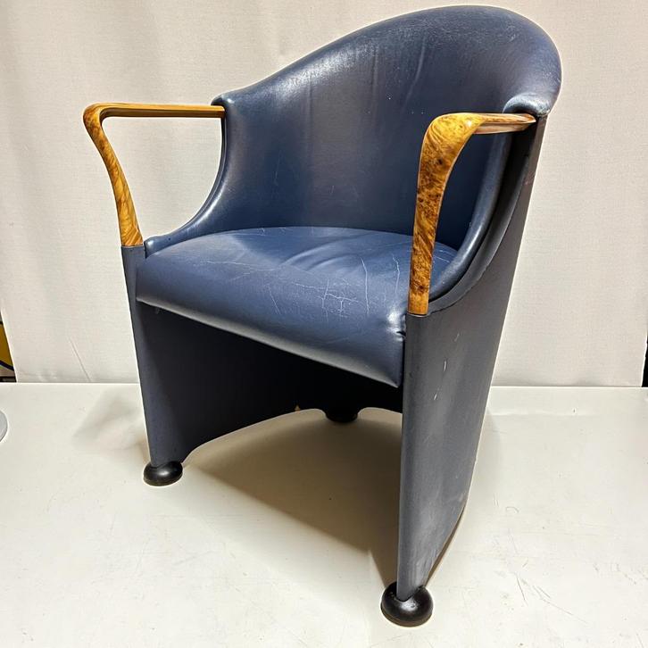 OPRUIMING jaren 70 80 post modern design stoel Origlia Italy, Huis en Inrichting, Fauteuils, Gebruikt, Kunststof, Leer, Stof, Overige materialen