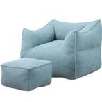 Comfortabele Bouclé Bean Bag Stoel, Huis en Inrichting, Zitzakken, Verzenden, Nieuw, Wit, Zitzakstoel