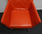 Montis Chaplin Design Stoelen | Oranje Leer | Verrijdbaar, Ophalen of Verzenden, Gebruikt, Overige kleuren, Metaal