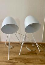 Witte Design tafellampen - Set van 2, Ophalen of Verzenden, Zo goed als nieuw, Metaal