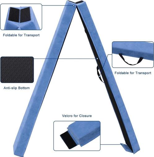 ❤️ Turnbalk Gymnastiekbalk Evenwichtsbalk Blauw Suede 300 CM, Sport en Fitness, Turnen, Nieuw, Materiaal, Blauw, Verzenden