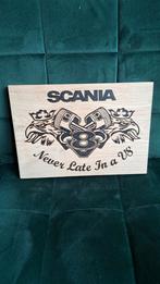 Scania logo op hout gebrand, Auto diversen, Auto-accessoires, Ophalen of Verzenden, Nieuw