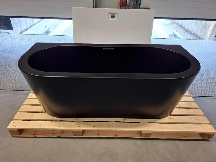 Xenz Charley 180x80 half vrijstaand mat zwart met vulcombi, Doe-het-zelf en Verbouw, Sanitair, Zo goed als nieuw, Bad, Ophalen of Verzenden