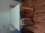 Gezellige eettafel 120 x 80 + 2 stoelen tafel, Ophalen, Gebruikt, 100 tot 150 cm, 50 tot 100 cm
