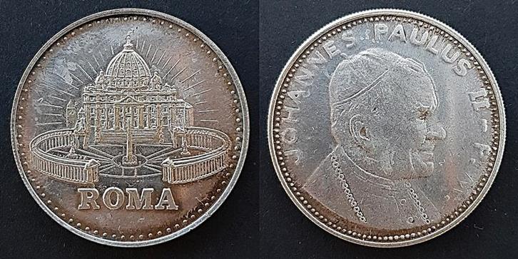 Paus Johannes Paulus II Roma, Postzegels en Munten, Penningen en Medailles, Overige materialen, Buitenland, Verzenden