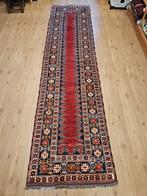 Vintage handgeknoopt oosters tapijt loper kazak 371x92