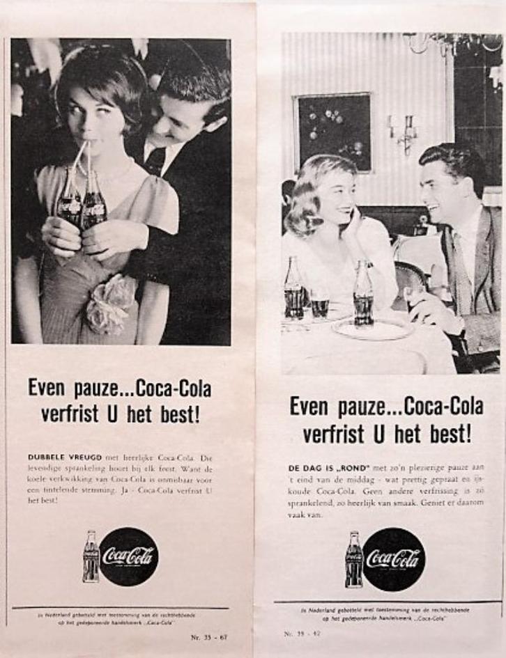 4 vintage advertenties reclames Coca-Cola 1962, Verzamelen, Merken en Reclamevoorwerpen, Gebruikt, Gebruiksvoorwerp, Ophalen of Verzenden