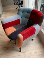 Kleurige fauteuil met patchwork design, Ophalen, Minder dan 50 cm, Gebruikt, Minder dan 75 cm