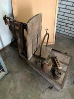 bascule met koperen en ijzeren gewichten, Antiek en Kunst, Ophalen of Verzenden