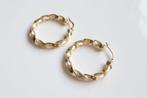 Twisted Meander Hoops | 14 Karaat Gouden Creolen, Ophalen of Verzenden, Zo goed als nieuw, Knopjes of Stekers, Goud