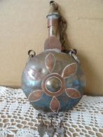 Antieke buskruitfles kruithoorn kruitbus buskruitflesje 14cm, Ophalen of Verzenden, Koper