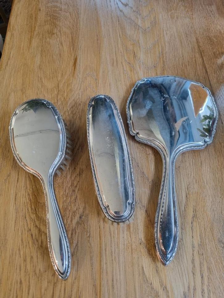 Vintage verzilverde toiletset van GERO 90., Antiek en Kunst, Antiek | Goud en Zilver, Ophalen of Verzenden