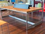 Zware tafel met folderdisplay, Huis en Inrichting, Ophalen, 200 cm of meer, Zo goed als nieuw, Vijf personen of meer