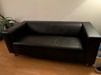 Klippan Bank - Zwart Leer, Huis en Inrichting, Ophalen, 150 tot 200 cm, Tweepersoons, Zo goed als nieuw