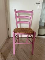 2 Griekse bistro stoeltjes met rieten zitting roze en blauw, Kinderen en Baby's, Ophalen, Zo goed als nieuw, Stoel(en)