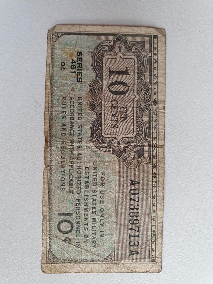 US Military Payment Certificate - 10 Cents, Postzegels en Munten, Munten en Bankbiljetten | Toebehoren, Boek of Naslagwerk, Ophalen of Verzenden