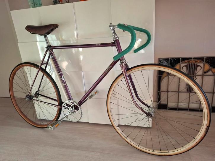 Oldtimer type Pathracer racefiets fixed gear jaren 40/50., Fietsen en Brommers, Fietsen | Oldtimers, 55 tot 59 cm, Ophalen