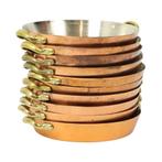 Set Van 10 Kleine Koperen Pannetjes Messing Frankrijk, Ophalen of Verzenden, Gebruikt, Overige materialen, Pannenset