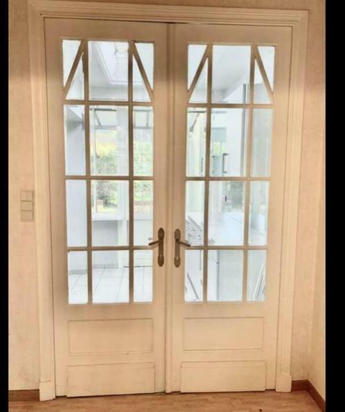 Prachtige antieke Art Deco ensuitedeuren met geslepen glas, Doe-het-zelf en Verbouw, Deuren en Horren, Zo goed als nieuw, Binnendeur